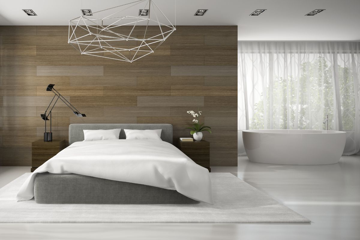 Wanna w sypialni wymaga odpowiednio dużej przestrzeni.