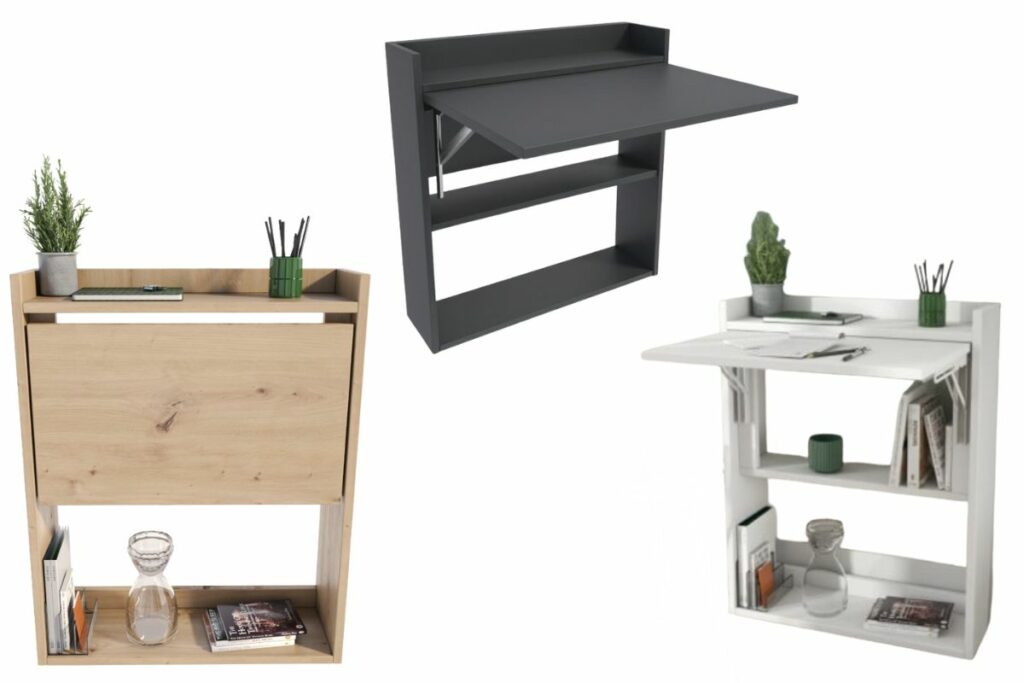 biurko składane w formie małego regału